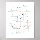 Funky Mid Century Lines and dots Retro Poster (Vorne)