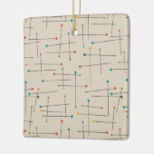 Funky Mid Century Lines Pattern Retro Weihnachten Keramikornament (Links)