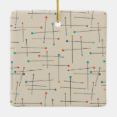 Funky Mid Century Lines Pattern Retro Weihnachten Keramikornament (Rückseite)