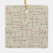 Funky Mid Century Lines Pattern Retro Weihnachten Keramikornament (Vorderseite)