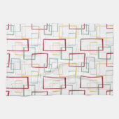 Funky Mid Century Red Blue Green Yellow Squares Geschirrtuch (Horizontal)