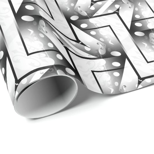 Funky Minimal Schwarz-weißes Muster - Geschenkpapi Geschenkpapier (Rolleneckpunkt)