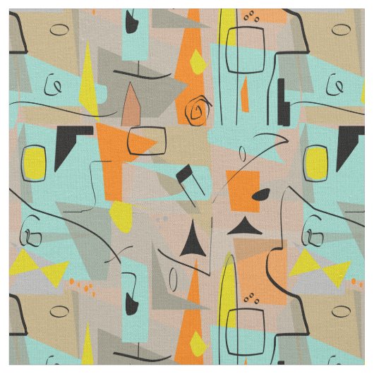 Funky Mitte des Jahrhunderts Stoff (Nahaufnahme)