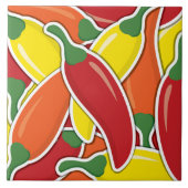 Funky Mixed Chili Paprikaschoten Fliese (Vorderseite)