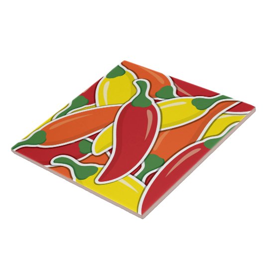Funky Mixed Chili Paprikaschoten Fliese (Seite)