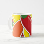 Funky Mixed Chili Paprikaschoten Kaffeetasse (Vorderseite Links)