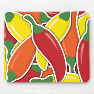 Funky Mixed Chili Paprikaschoten Mousepad