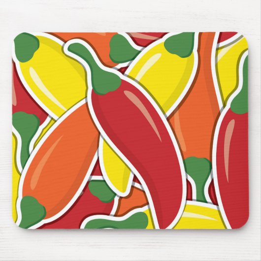 Funky Mixed Chili Paprikaschoten Mousepad (Vorne)