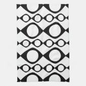 Funky MOD Retro schwarzes u. weißes Muster Handtuch (Vertikal)
