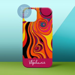 Funky Mod Swirl-Design mit Kurven - Skriptname Case-Mate iPhone 14 Hülle