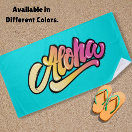 Funky Modern Aqua Blue Hawaiian Aloha Strandtuch