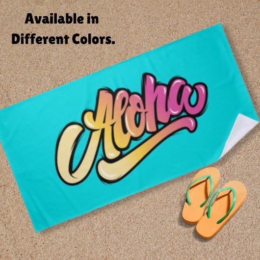 Funky Modern Aqua Blue Hawaiian Aloha Strandtuch