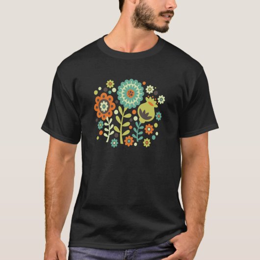 Funky Modern Graphic Floral T-Shirt (Vorderseite)