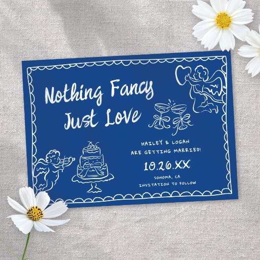 Funky Modern Nothing Extravagant HandGezeichnet Bl Save The Date