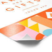 Funky Modern Orange Baby Duschkarten & Geschenksch Fotodruck (Ecke)