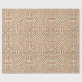 Funky Modern Orange Geometric Futuresque Gemustert Geschenkpapier (Flach)