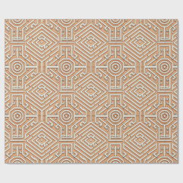 Funky Modern Orange Geometric Futuresque Gemustert Geschenkpapier