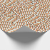 Funky Modern Orange Geometric Futuresque Gemustert Geschenkpapier (Ecke)