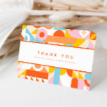 Funky Modern Orange Tiny Human Shindig Baby Dusche Dankeskarte<br><div class="desc">Funky Modern Orange winzige menschliche Shindig Baby Dusche Danke Karte. Perfekt für moderne,  geschlechtsneutrale Babyduschen.</div>
