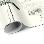 Funky Modern Retro Sage Green Mushrooms Geschenkpapier (Rolleneckpunkt)