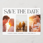 FUNKY MODERN TEXT | Drei Fotos Save The Date (Vorderseite)