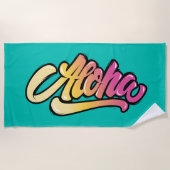 Funky Modern Topaz | Dark Türkise Aloha Beach Strandtuch (Vorderseite)