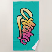 Funky Modern Topaz | Dark Türkise Aloha Beach Strandtuch (Vorderseite)