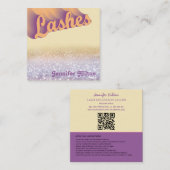 Funky moderne trendige, farbenfrohe Lashes Quadratische Visitenkarte (Vorne/Hinten)