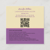 Funky moderne trendige, farbenfrohe Lashes Quadratische Visitenkarte (Rückseite)