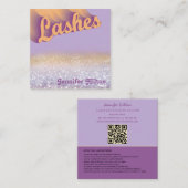Funky moderne trendige, farbenfrohe Lashes Quadratische Visitenkarte (Vorne/Hinten)