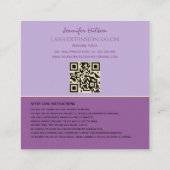 Funky moderne trendige, farbenfrohe Lashes Quadratische Visitenkarte (Rückseite)