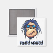 Funky Monkey-Magnet Magnet (Vorderseite/Rückseite)