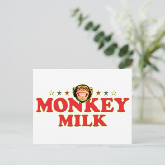 Funky Monkey Milk Postkarte (Stehend Vorderseite)
