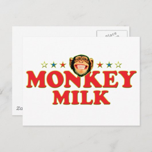 Funky Monkey Milk Postkarte (Vorne/Hinten)