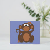 Funky Monkey Postcard Postkarte (Stehend Vorderseite)