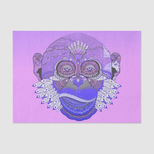 Funky Monkey Tribal Feathers Seidenpapier (Vorderseite)