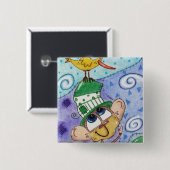 Funky Monkey und Banana Bird Button (Vorne & Hinten)