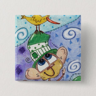 Funky Monkey und Banana Bird Button
