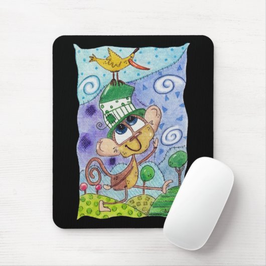 Funky Monkey und Banana Bird Mousepad (Mit Mouse)