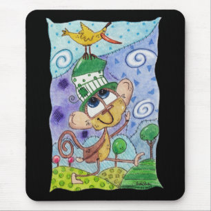 Funky Monkey und Banana Bird Mousepad