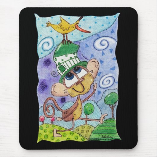 Funky Monkey und Banana Bird Mousepad (Vorne)