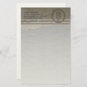 Funky Monogram Gray Grunge Briefpapier (Vorne/Hinten)