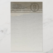 Funky Monogram Gray Grunge Briefpapier (Vorderseite)