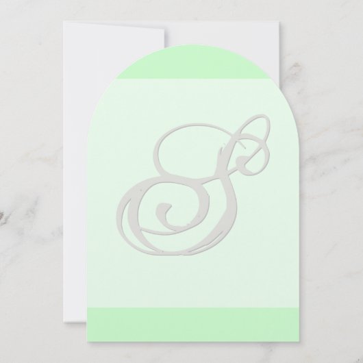 Funky Monogram Mini Grün oder Farbe Einladung (Rückseite)