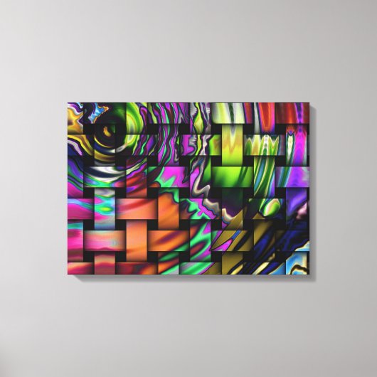Funky Mosaic Wrapped Canvas Leinwanddruck (Vorderseite)
