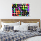 Funky Mosaic Wrapped Canvas Leinwanddruck (Insitu (Schlafzimmer))