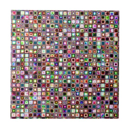 Funky Mosaikfliesen-Muster mit Jewel Tones Fliese (Vorderseite)