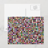 Funky Mosaikfliesen-Muster mit Jewel Tones Postkarte (Vorne/Hinten)