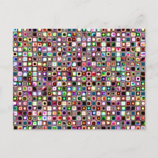 Funky Mosaikfliesen-Muster mit Jewel Tones Postkarte (Vorderseite)