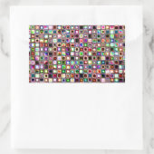 Funky Mosaikfliesen-Muster mit Jewel Tones Rechteckiger Aufkleber (Tasche)